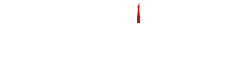 Logo Overview Studio version blanche avec cheminée industrielle de Mulhouse