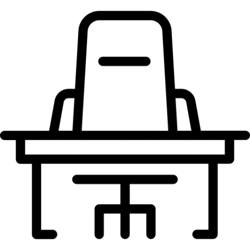 Bureau confortable picto Pictogramme bureau de travail confortable